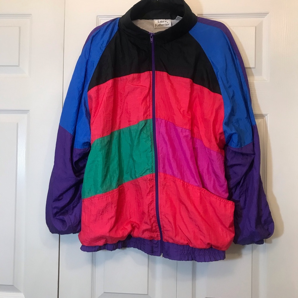♥️Vintage 80s colorblock windbreaker
